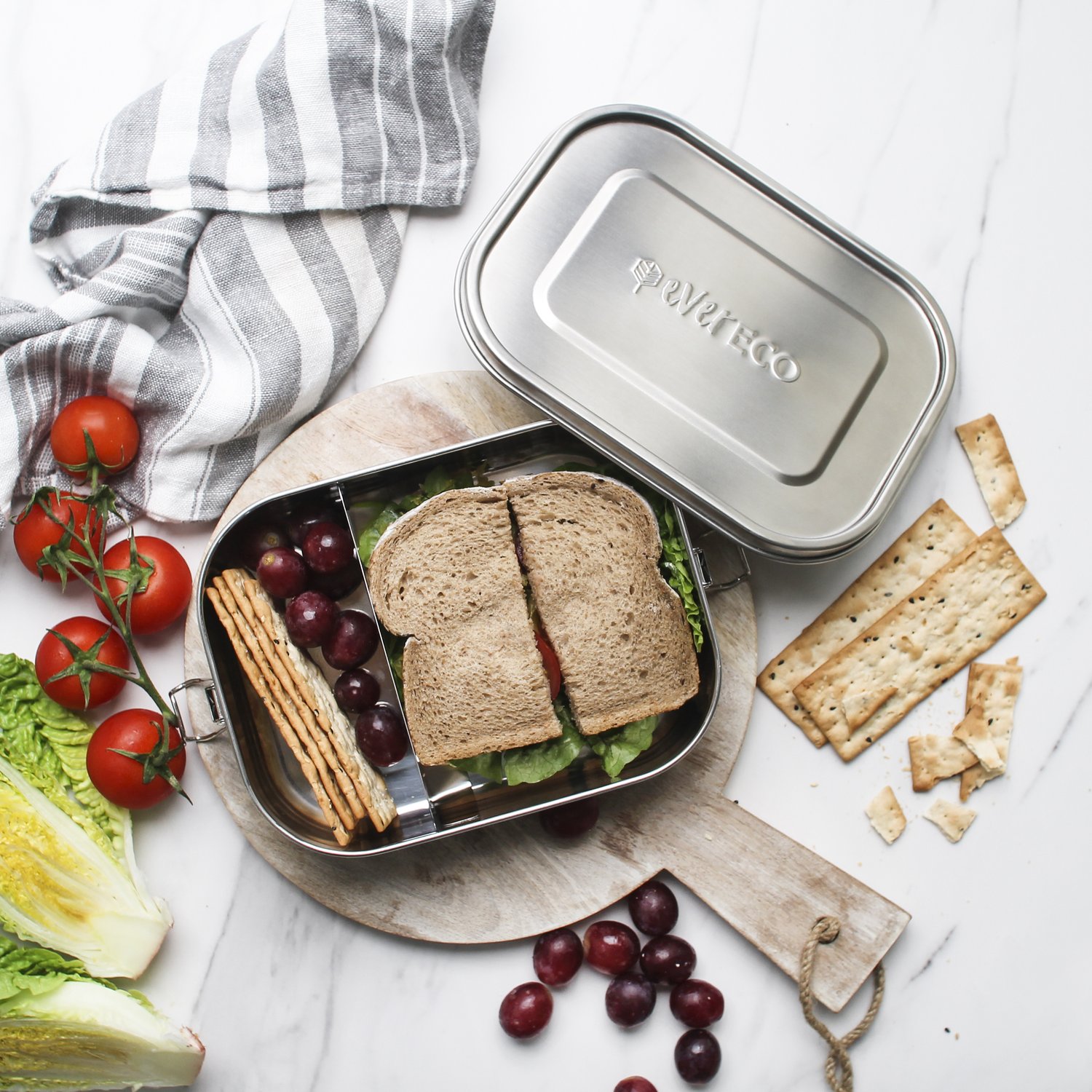 EVER ECO Bento Box 2 Compartment With Removeable Divider 1400ML