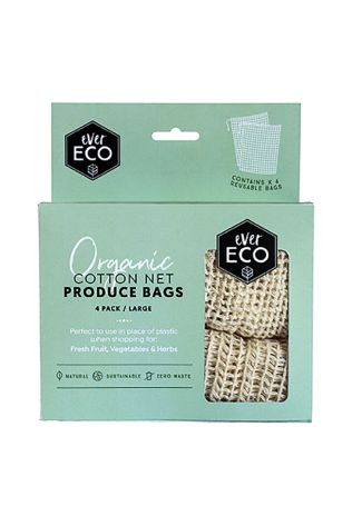 EVER ECO Organic Cotton Net Produce Bags 4 Pack