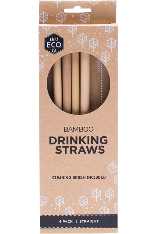 EVER ECO Bamboo Straws 4 Pack