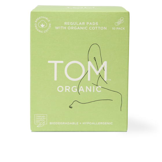 TOM ORGANIC Regular Ultra Thin Pads With Wings (10 Pads)
