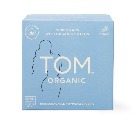 TOM ORGANIC Super Ultra Thin Pads With Wings (10 Pack)