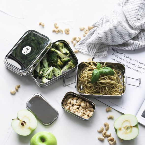 EVER ECO Stackable Bento Box 2 Tier + Mini Container 1200ml